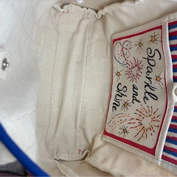 Brighton Red, White, & You Canvas Mini Tote EUC - Picture 7 of 9
